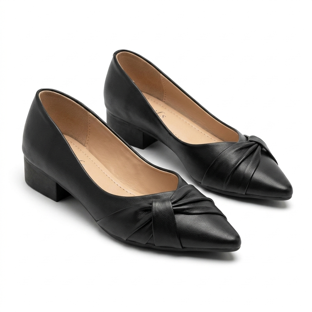 Amelie Swirl Pointed Mid Heel Ballerinas