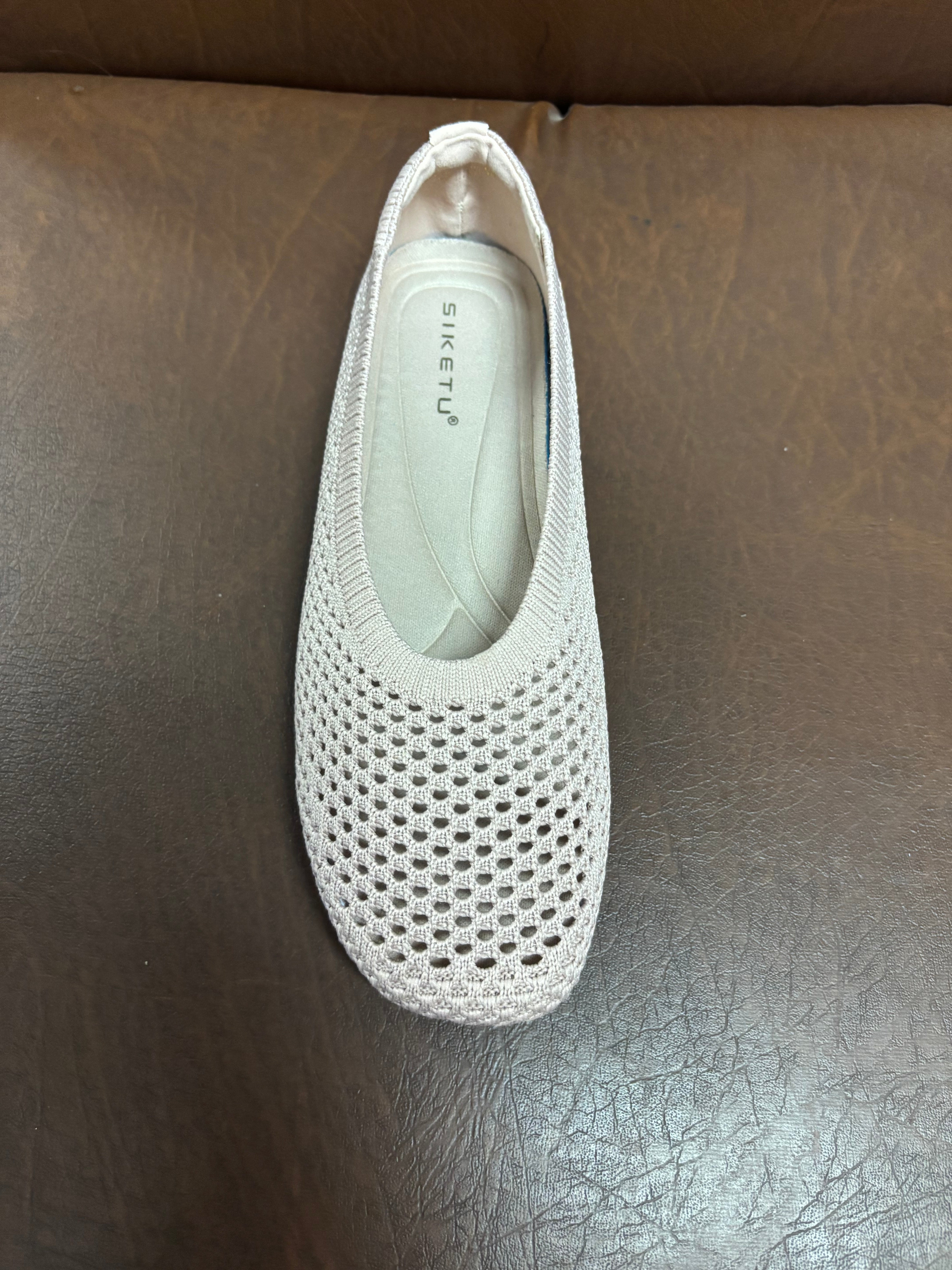 Grace Crochet Flat Flexi Comfort Ballerinas