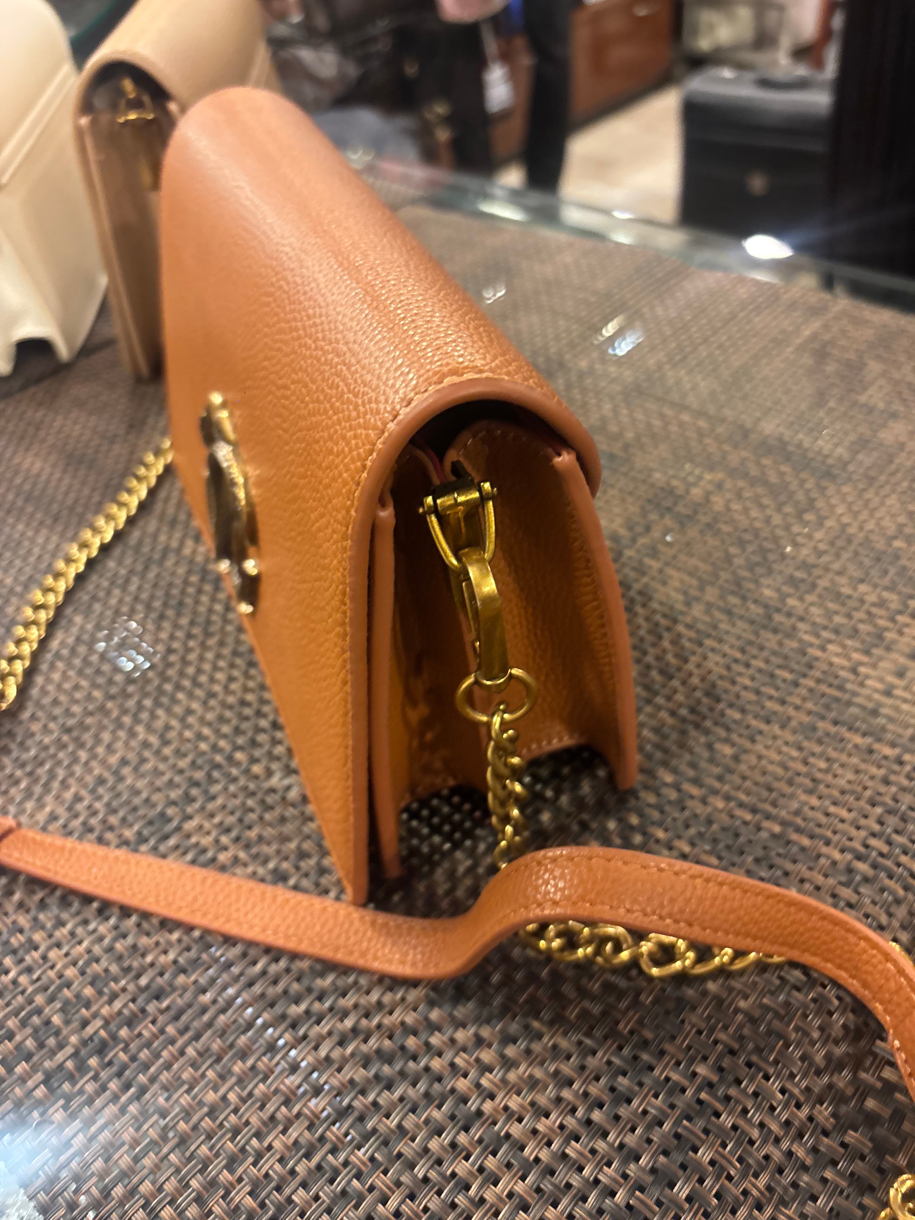 Metallic Snake Buckle Top Flap Sling Bag