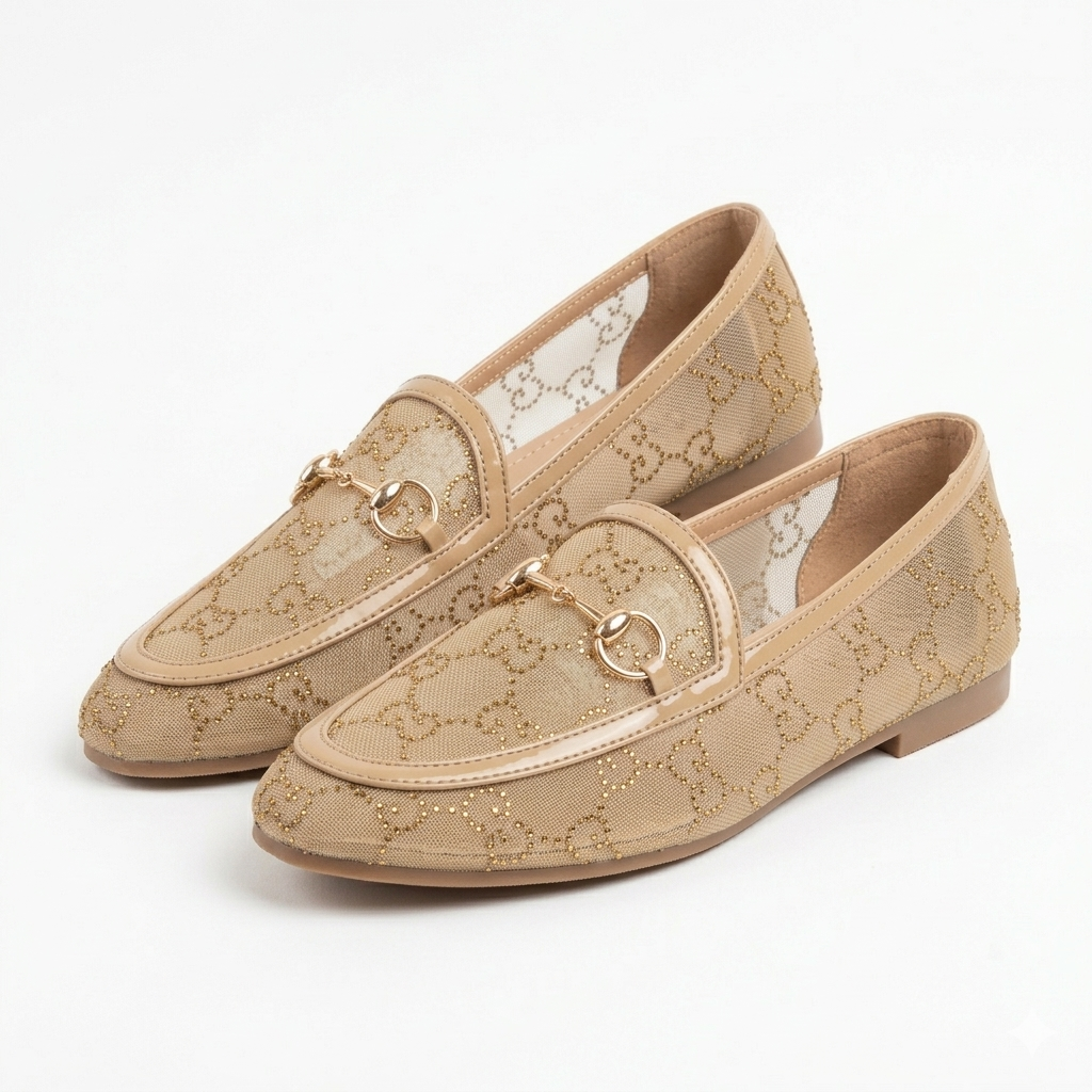 Linda Cushioned Bling Mesh Loafers - The Heels India