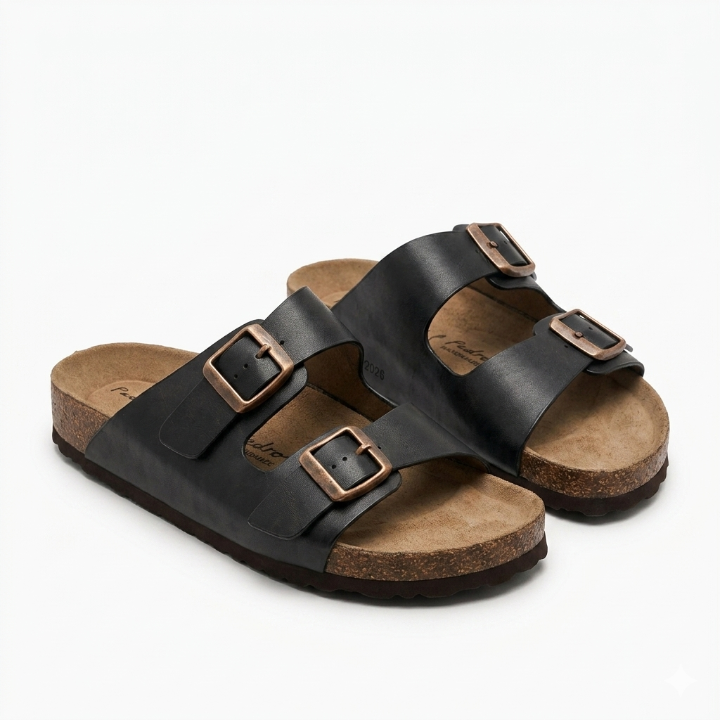 Moda Black Cork Slider - Side Profile