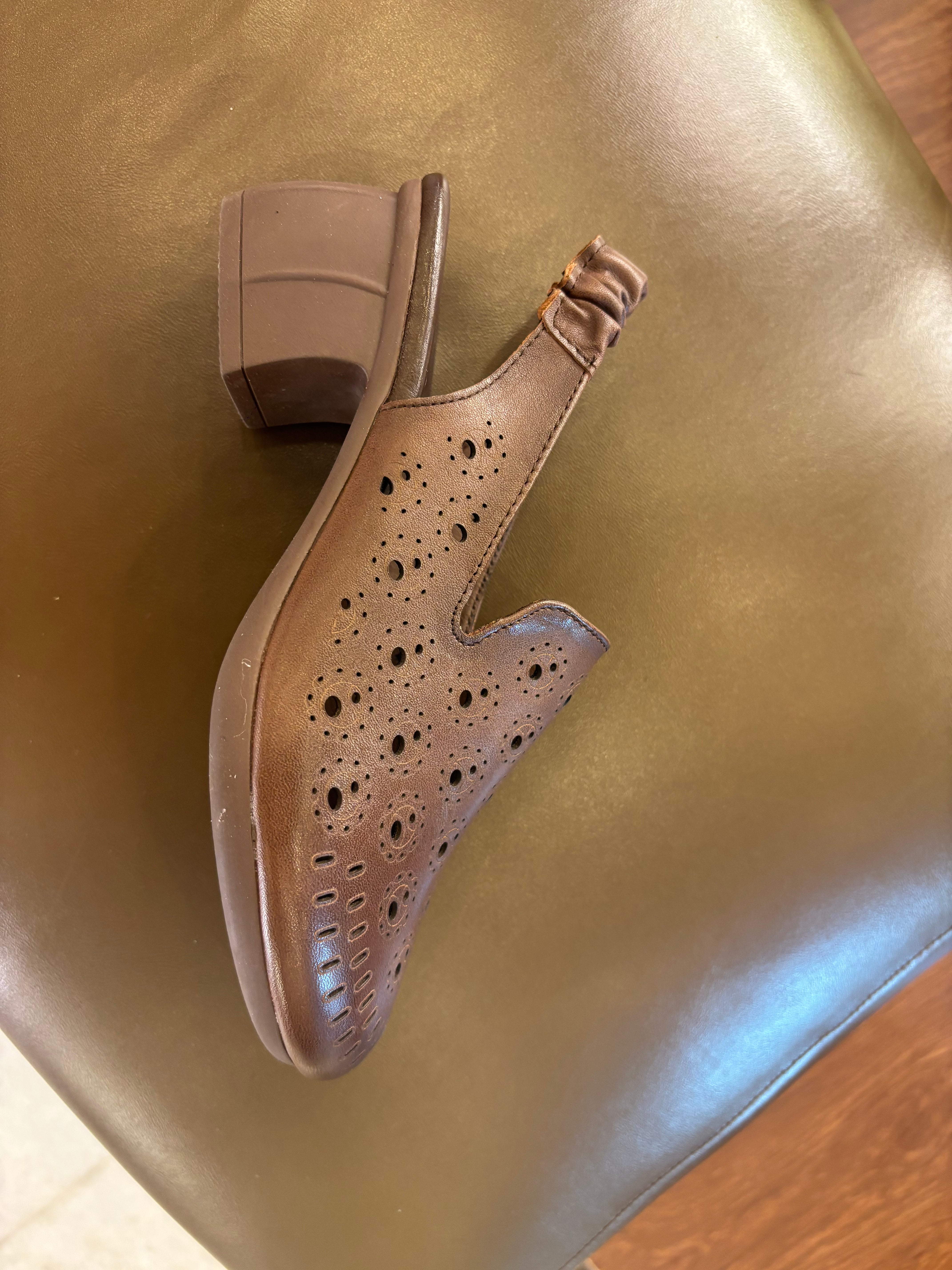 Sakina 2.0 Premium Leather Perforated Slingback Summer Sandals