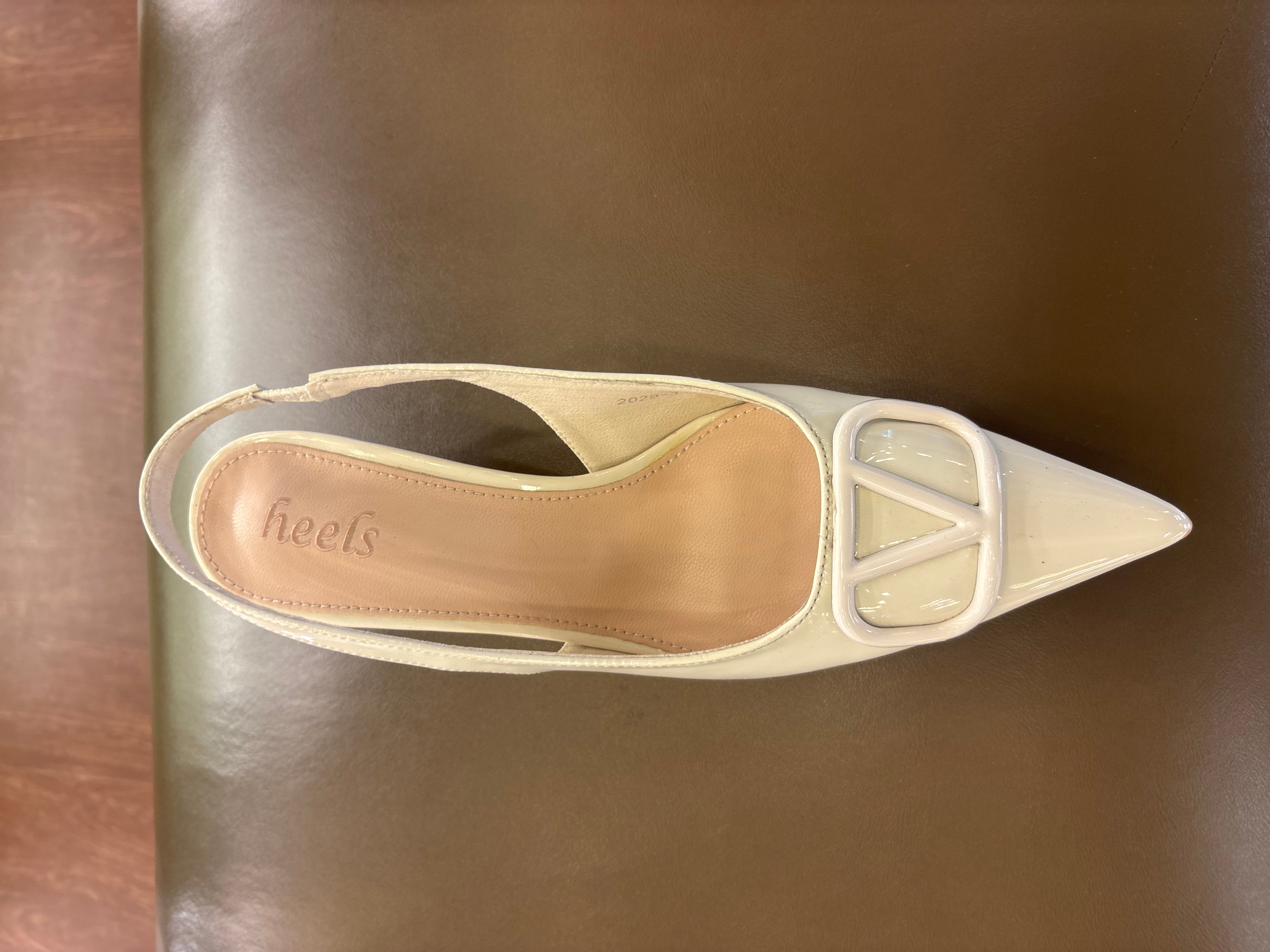 Valeria Premium Patent Slingback Kitten Heels