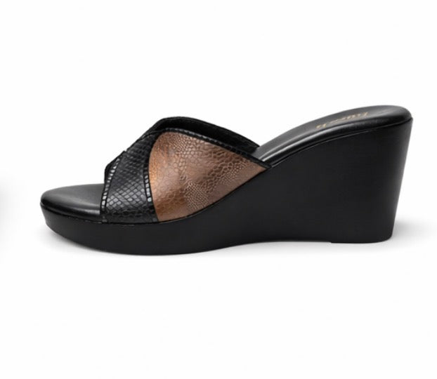 Silviya Bling Peep Toe Wedge Platform Heels - The Heels India