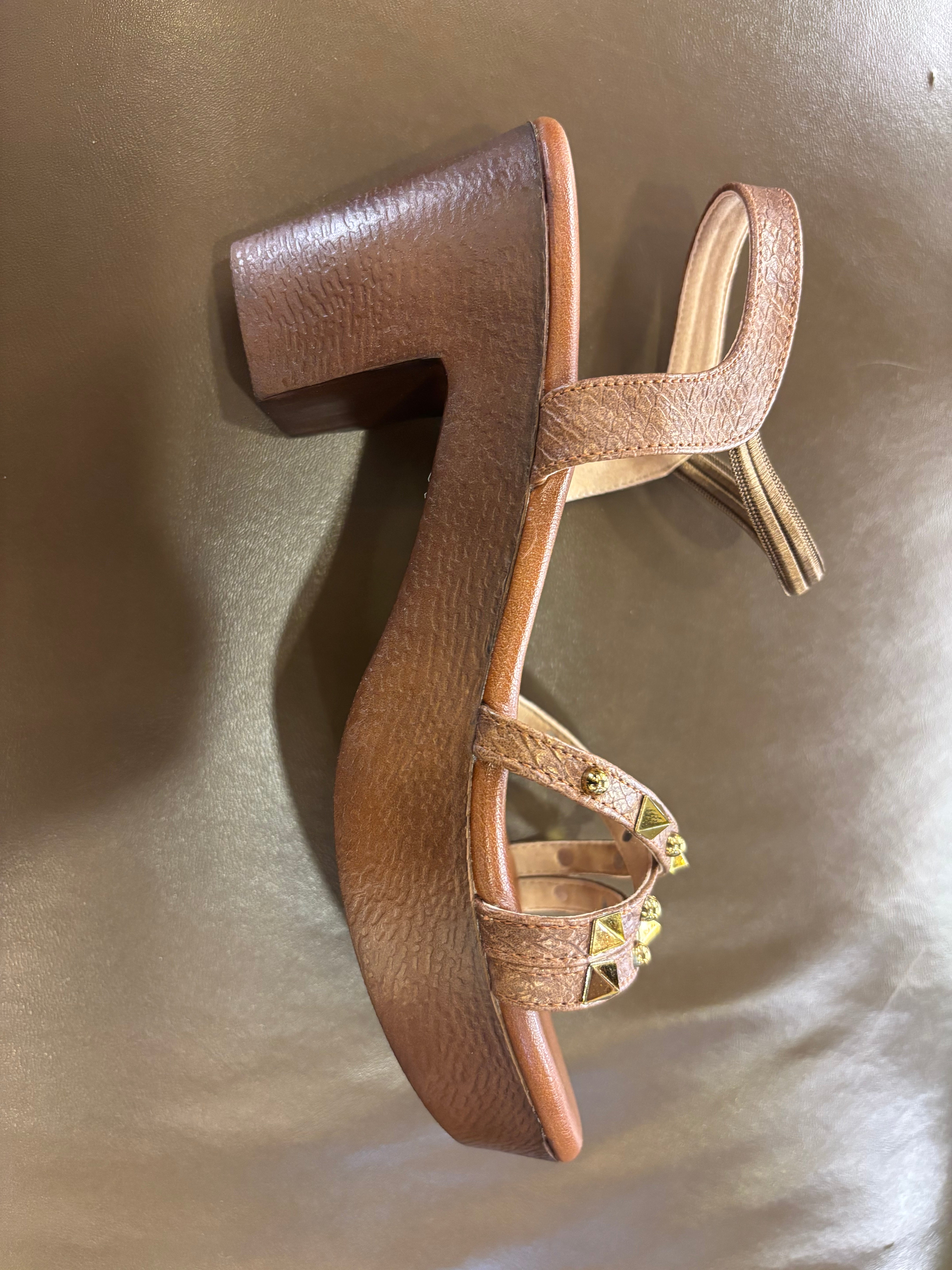 Aurelia Snake Texture Platform Block Heel Sandal