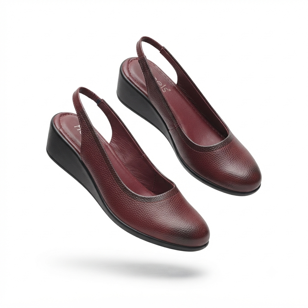 Marcia Leather Slingback Wedge Ballerinas