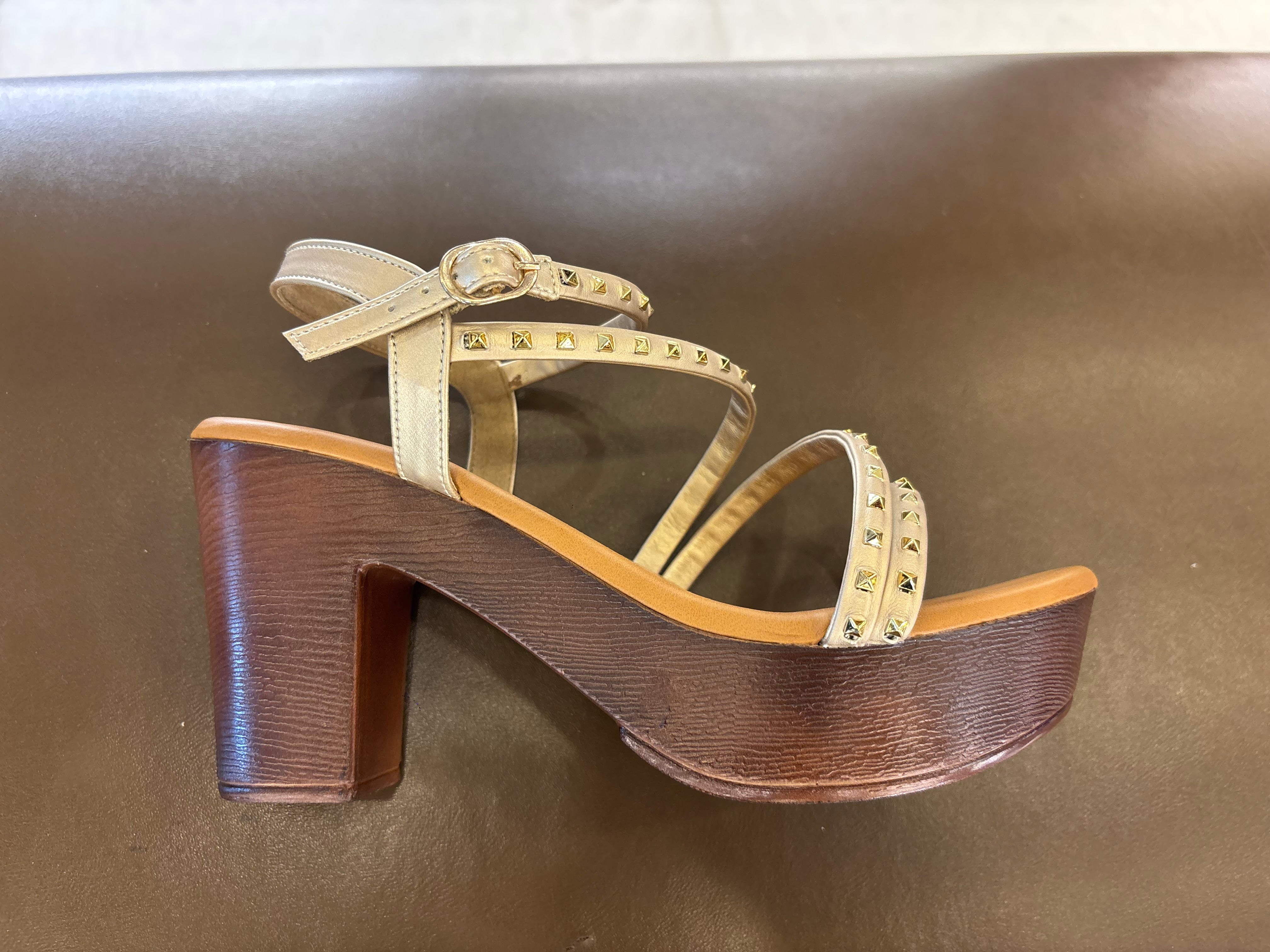 Brigette Studded Summer Platform Block Heel Sandals
