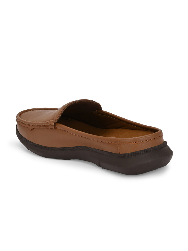 Anti Gravity Tan Leather Slip-On Mules