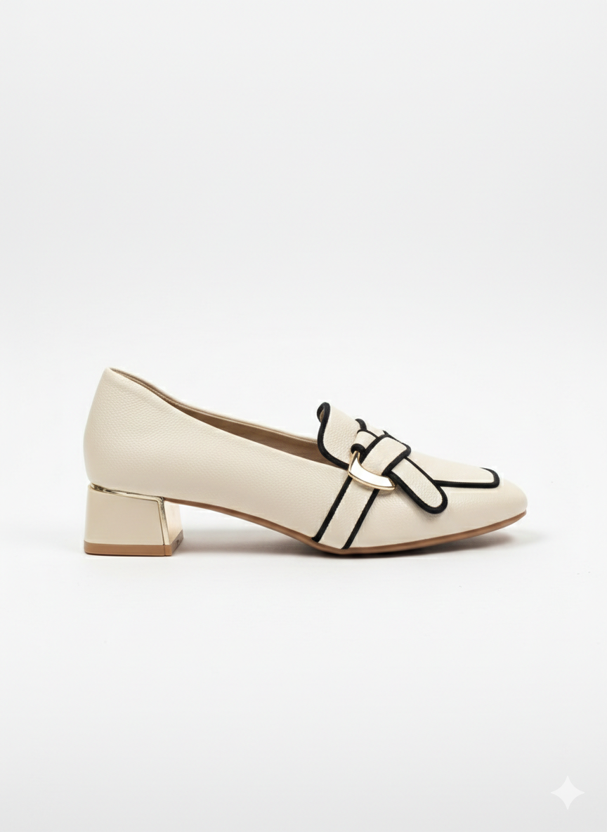 Belinda Premium Knotted Block Heel Loafers - The Heels India