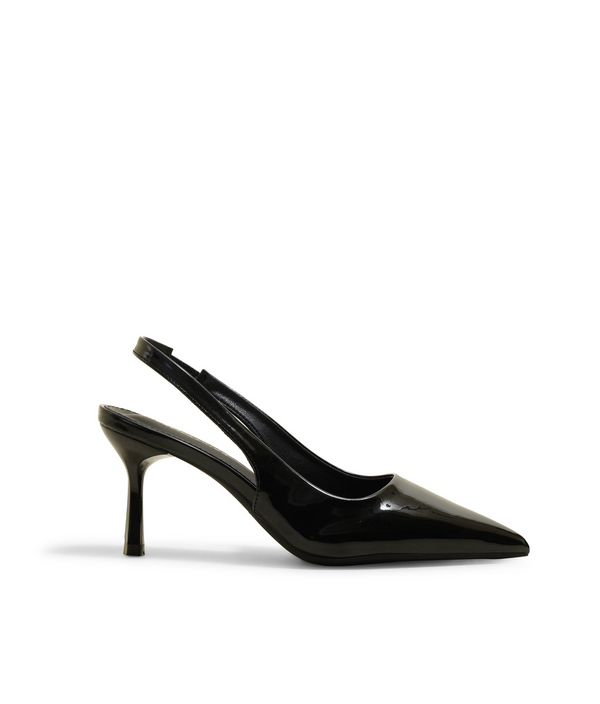 Belle black slingback heels