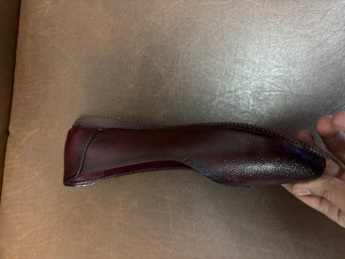 Nysa Classic Leather Ballerinas in Maroon - The Heels India