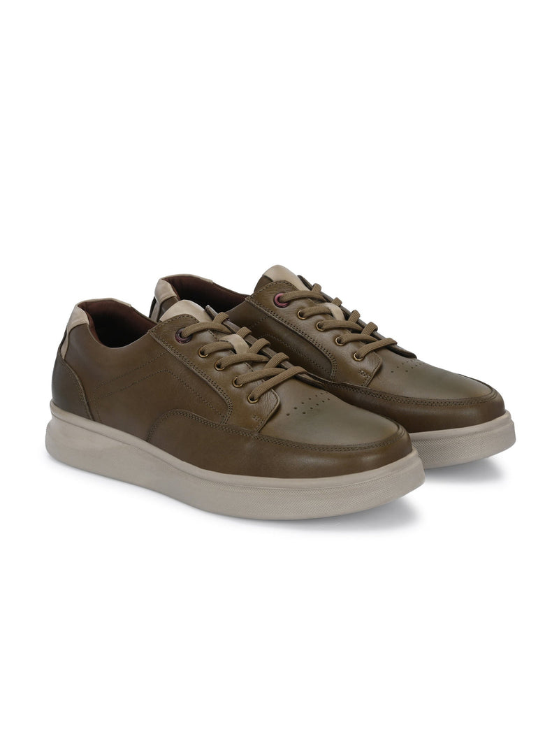 Zero Gravity 2.0 Mateo Olive Leather Lace-Up Sneakers