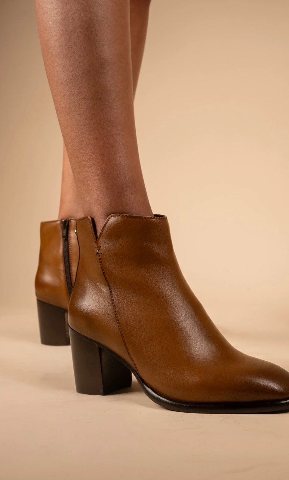 LUNA Luxury Leather Block Heel Winter Boots