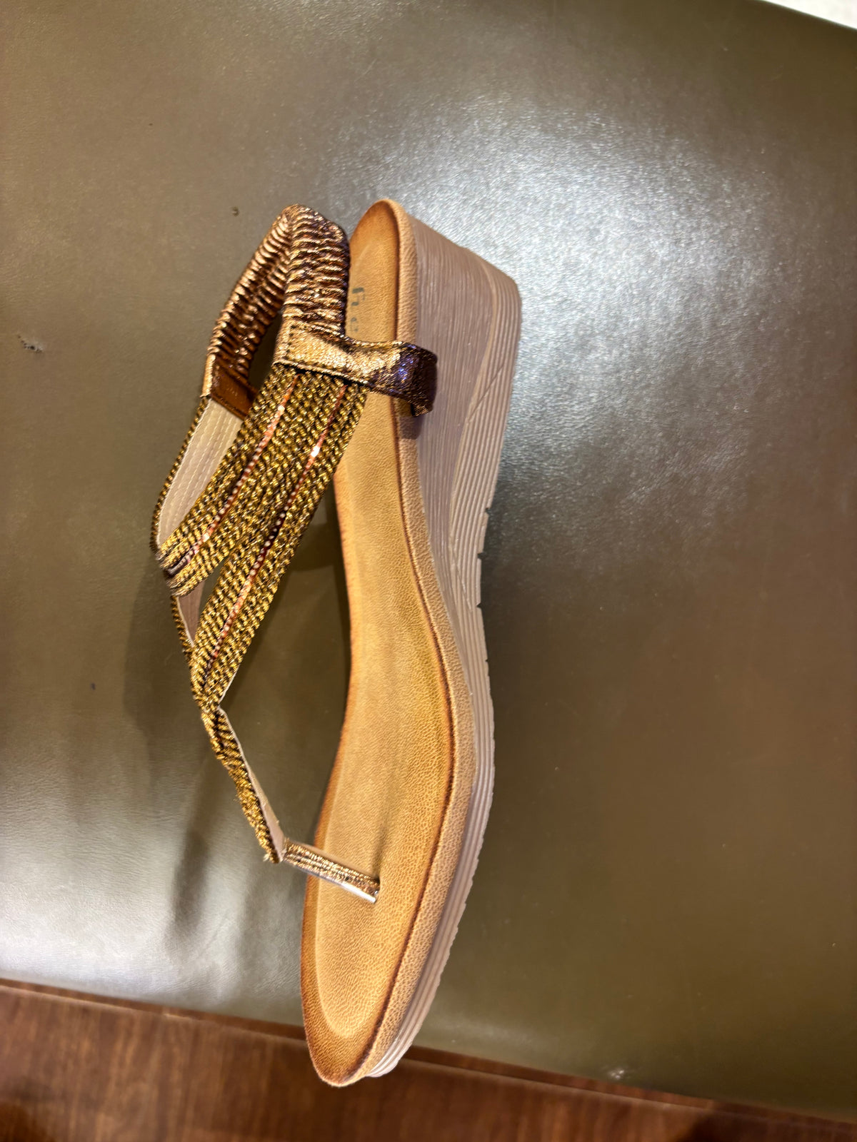 Cindy Wedge Back Elastic Crochet Sandals in Brown - The Heels India