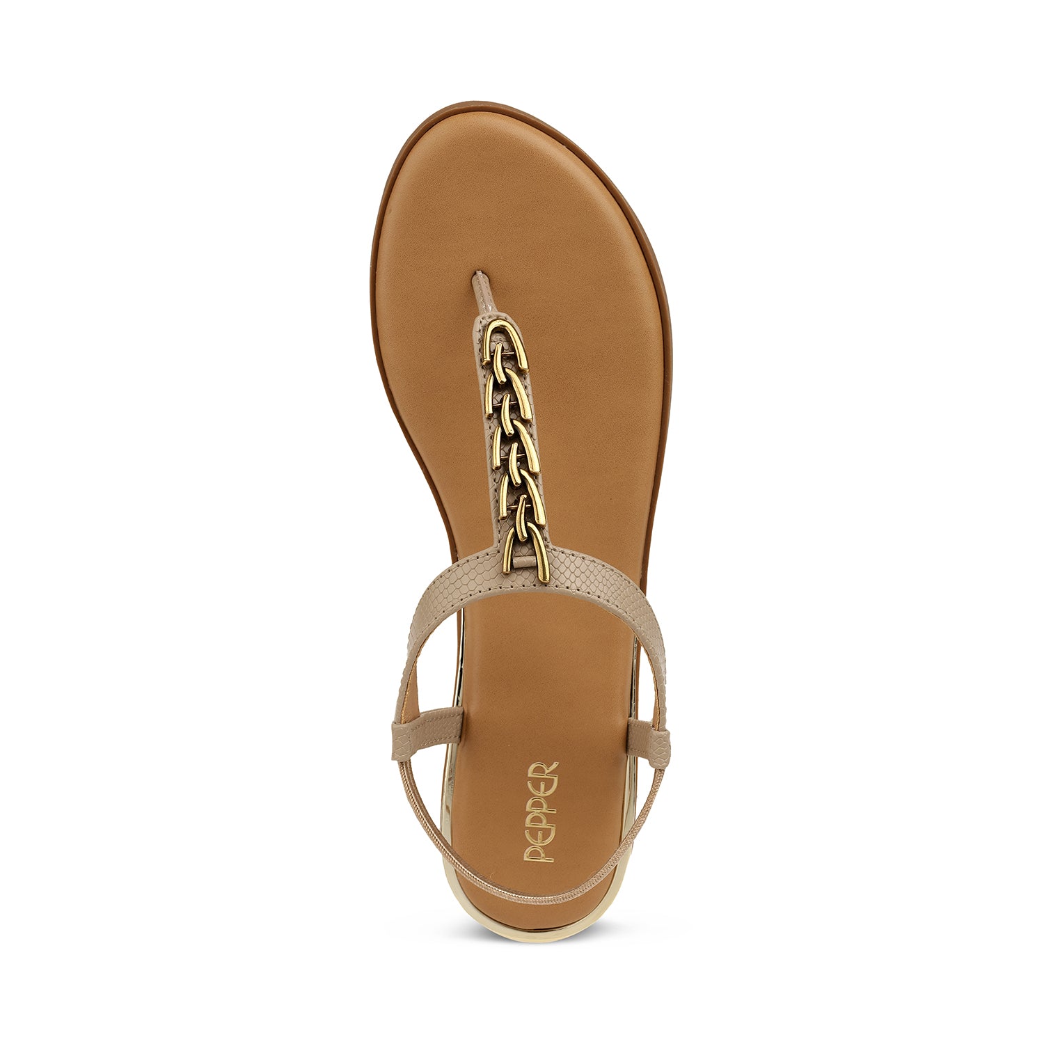 Diana Metallic Back Elastic Flat Sandals - The Heels India