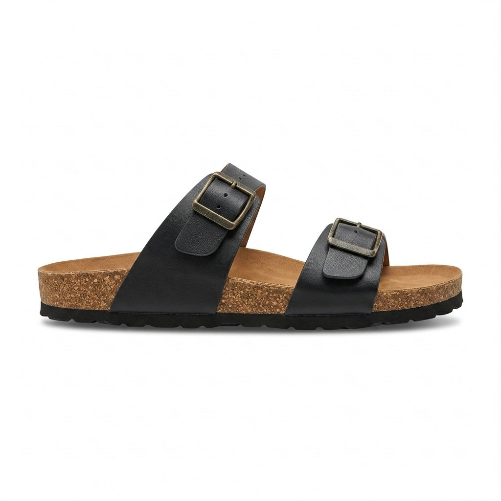 Brianna Double Strap Cork Summer Sliders