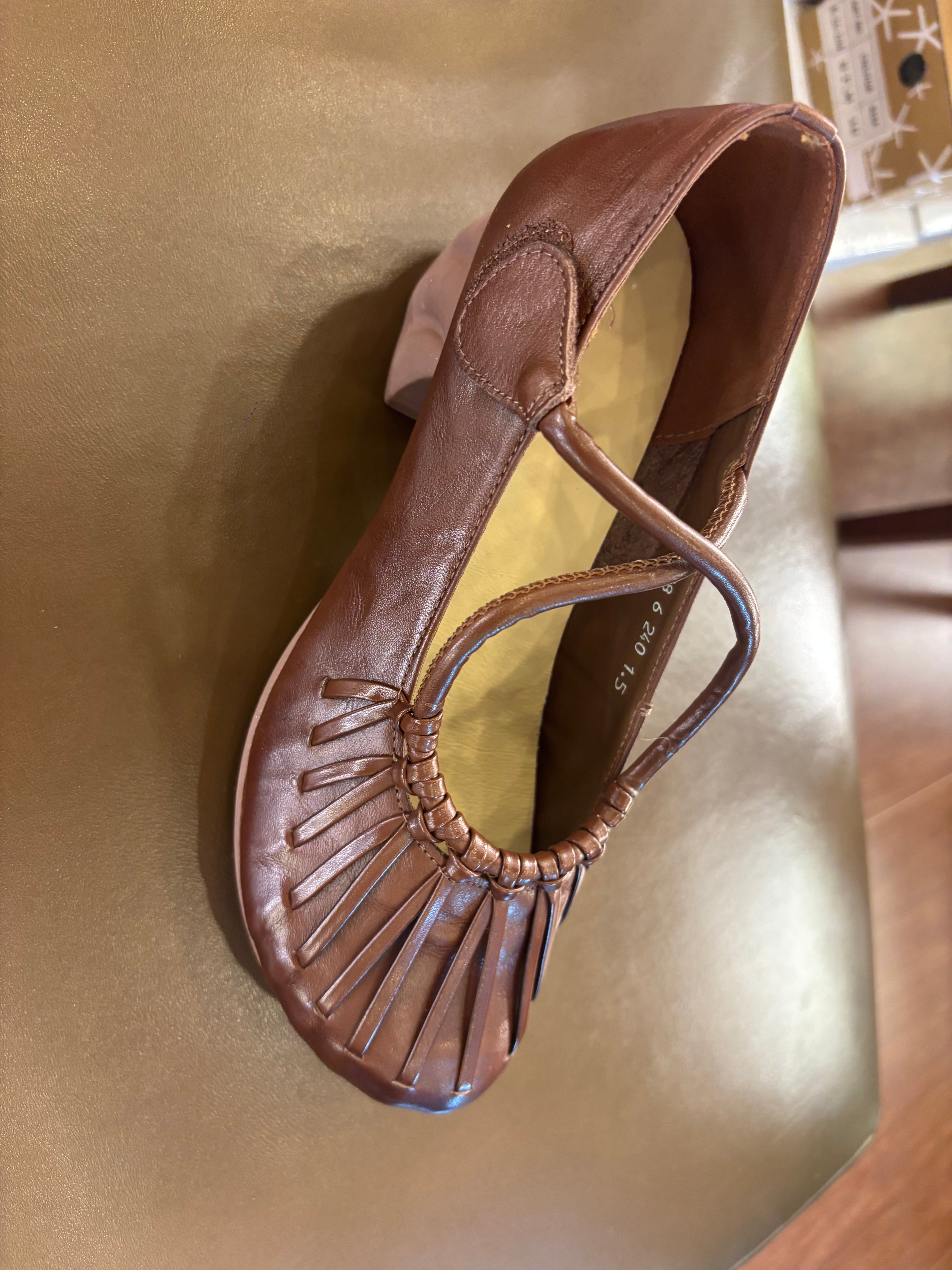 Rihanna Premium Leather Velcro Strap Block Heels