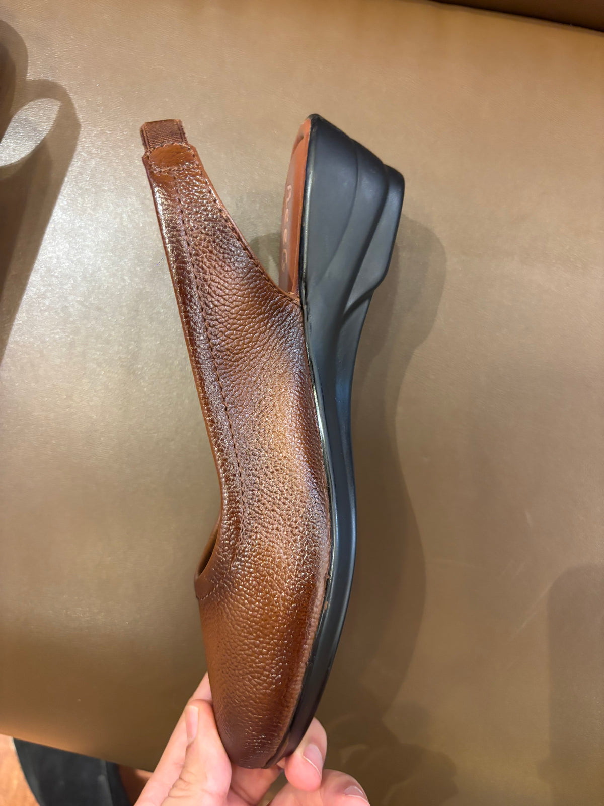 Marcia Leather Slingback Wedge Ballerinas