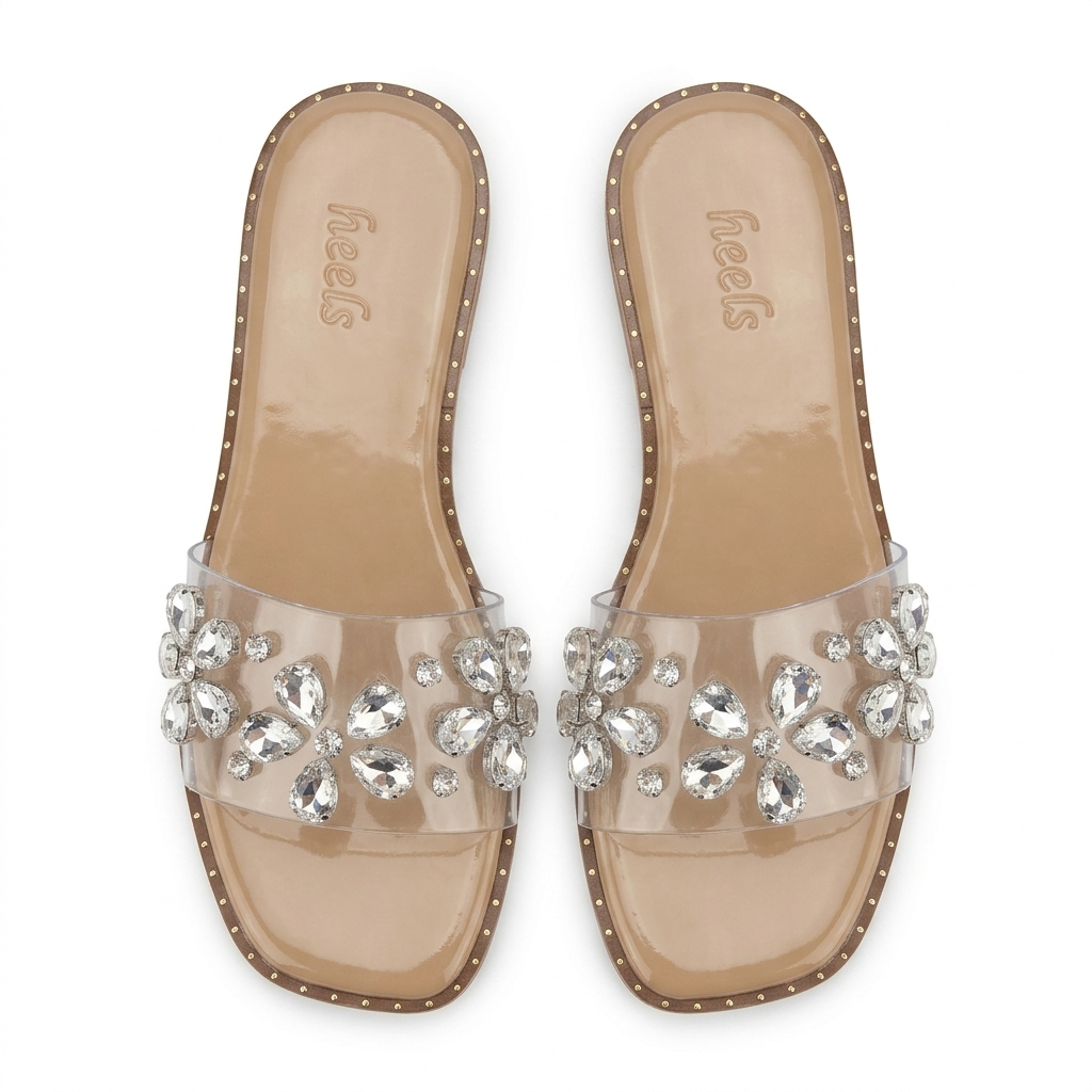 Kiya Embellished Summer Flat Sliders