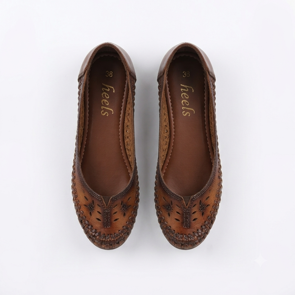 Gemini Perforated Leather Ballerinas