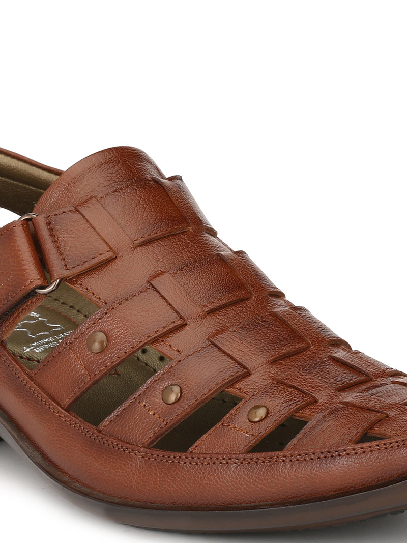 Mavro Tan Leather Roman Sandals HT