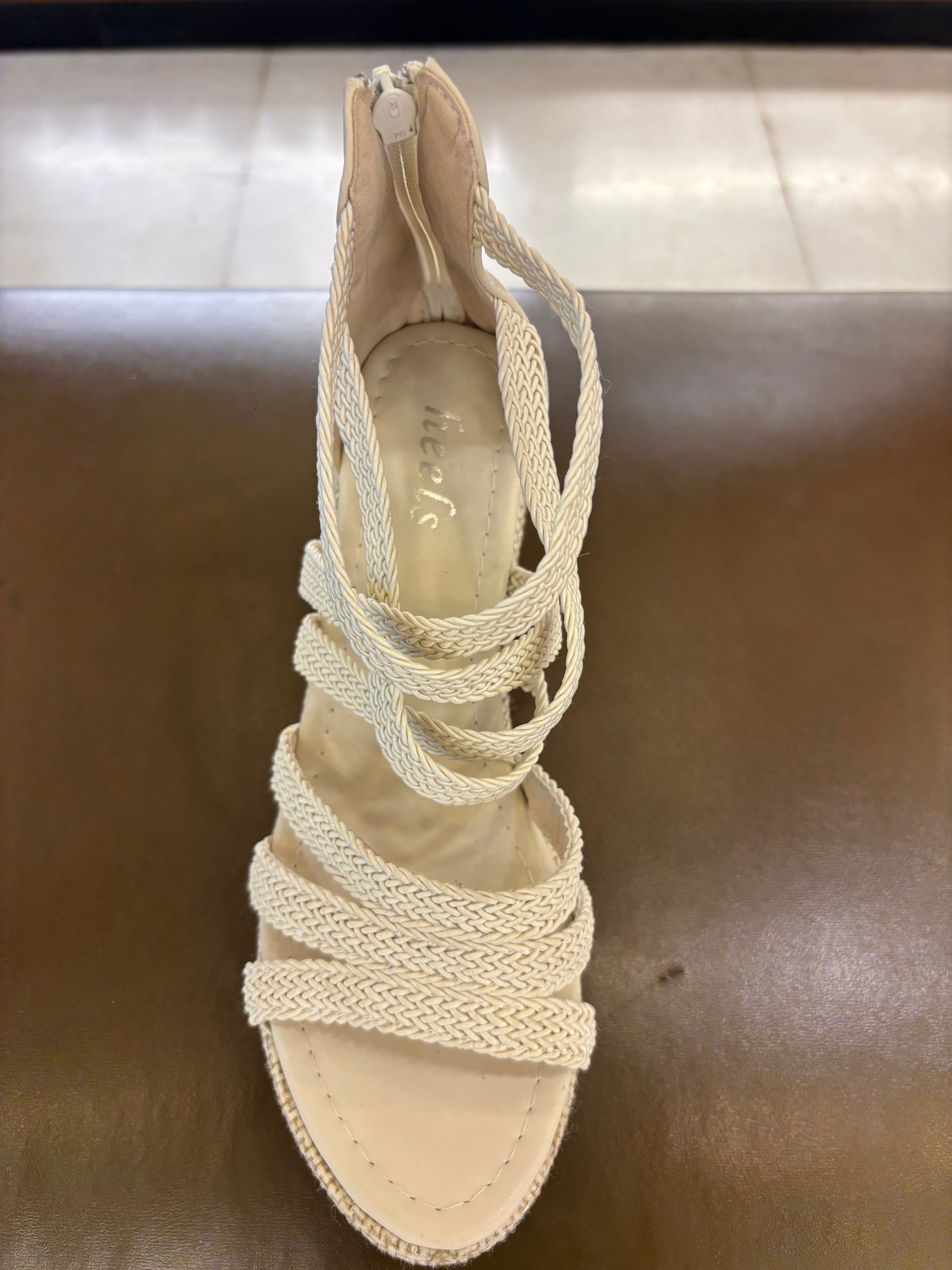 Lauren Crochet Jute Wedge Gladiator Sandals - The Heels India