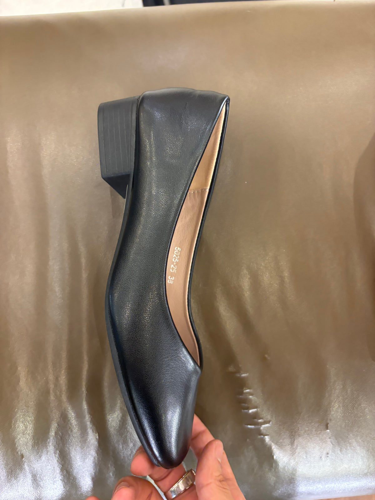 Chloe 2.0 Plain Mid Heel Ballerinas in Black - The Heels India