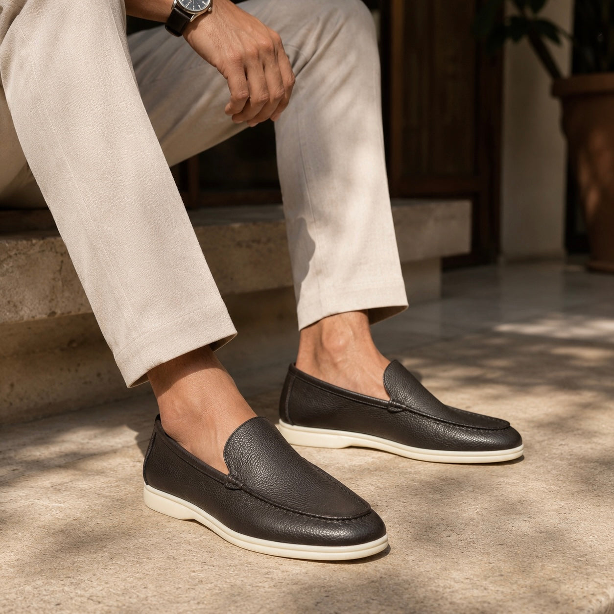 Delap Premium Leather Slip-On Loafers