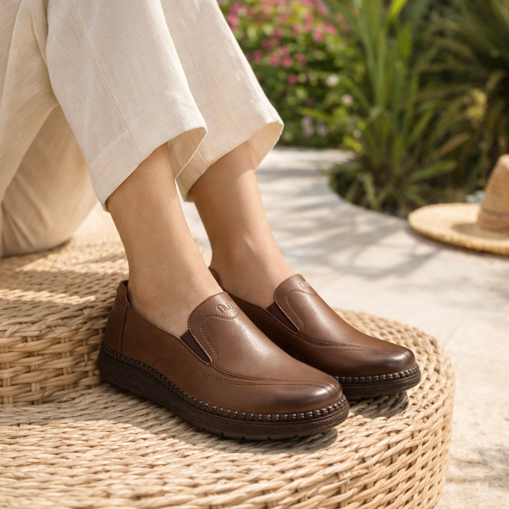 Hilary Premium Leather Cushioned Loafers - The Heels India