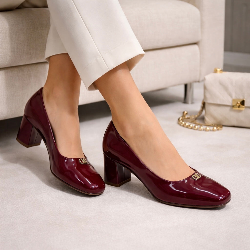 Erica Premium Patent Leather Block Heels - The Heels India