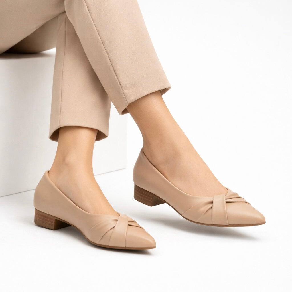 Amelie Swirl Pointed Mid Heel Ballerinas