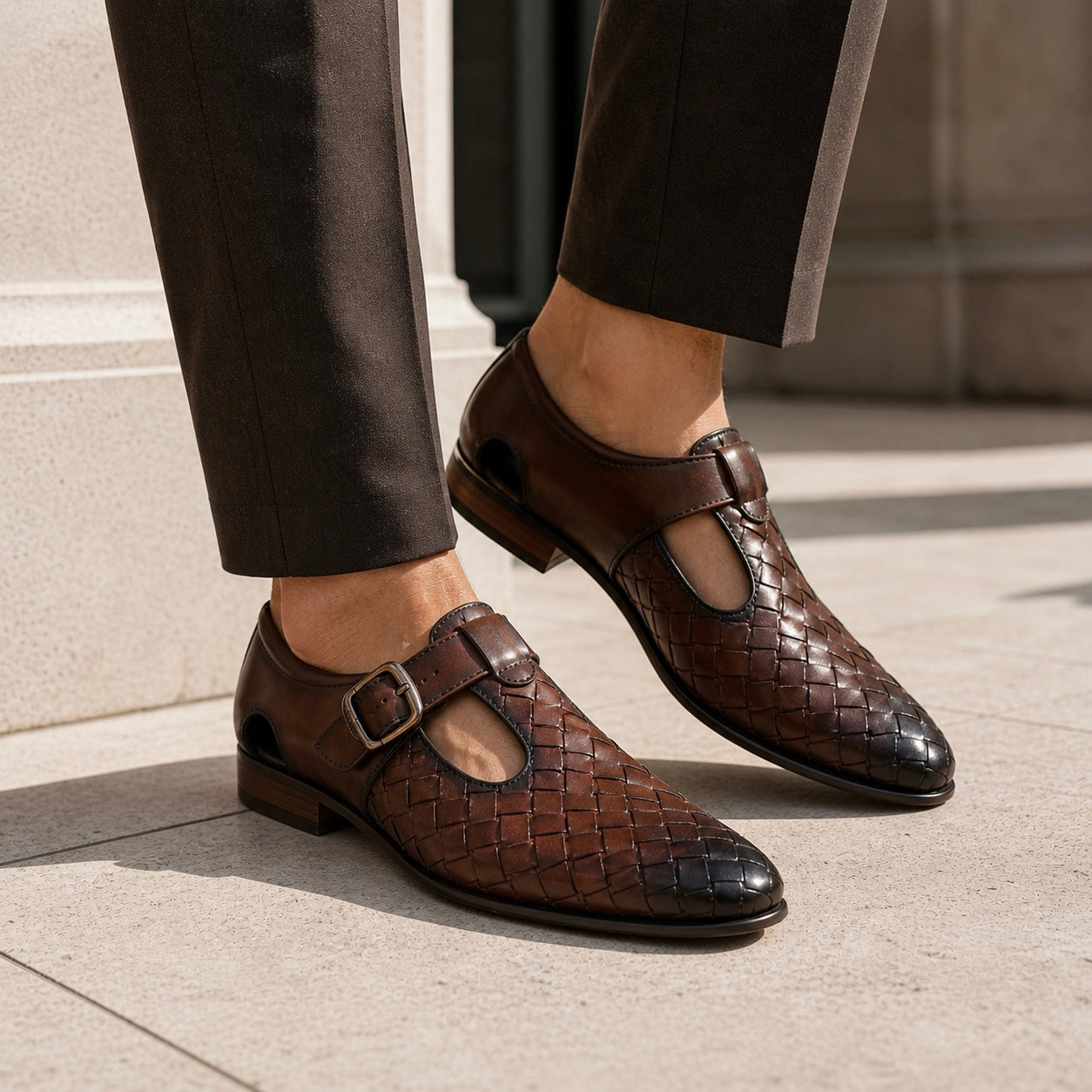 Armado Leather Ethnic Roman Sandals - The Heels India