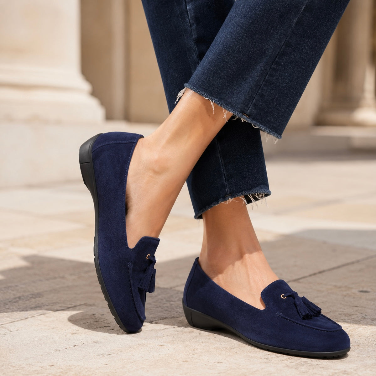 Jerry Suede Leather Tassel Loafers - The Heels India