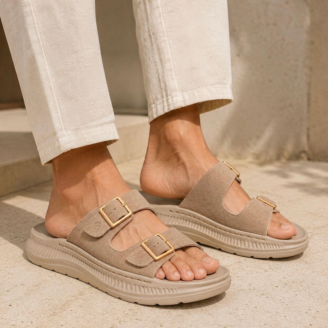 Caldori Zero Gravity Summer Comfort Leather Slippers