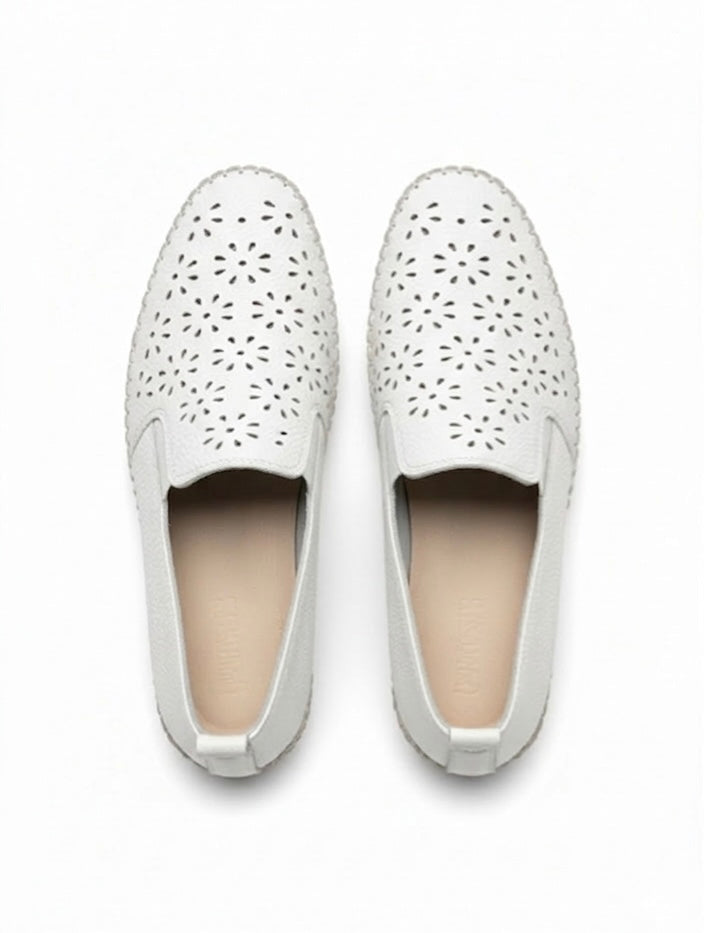 Marbella Summer Perforated Cushioned Espadrille Loafers - The Heels India