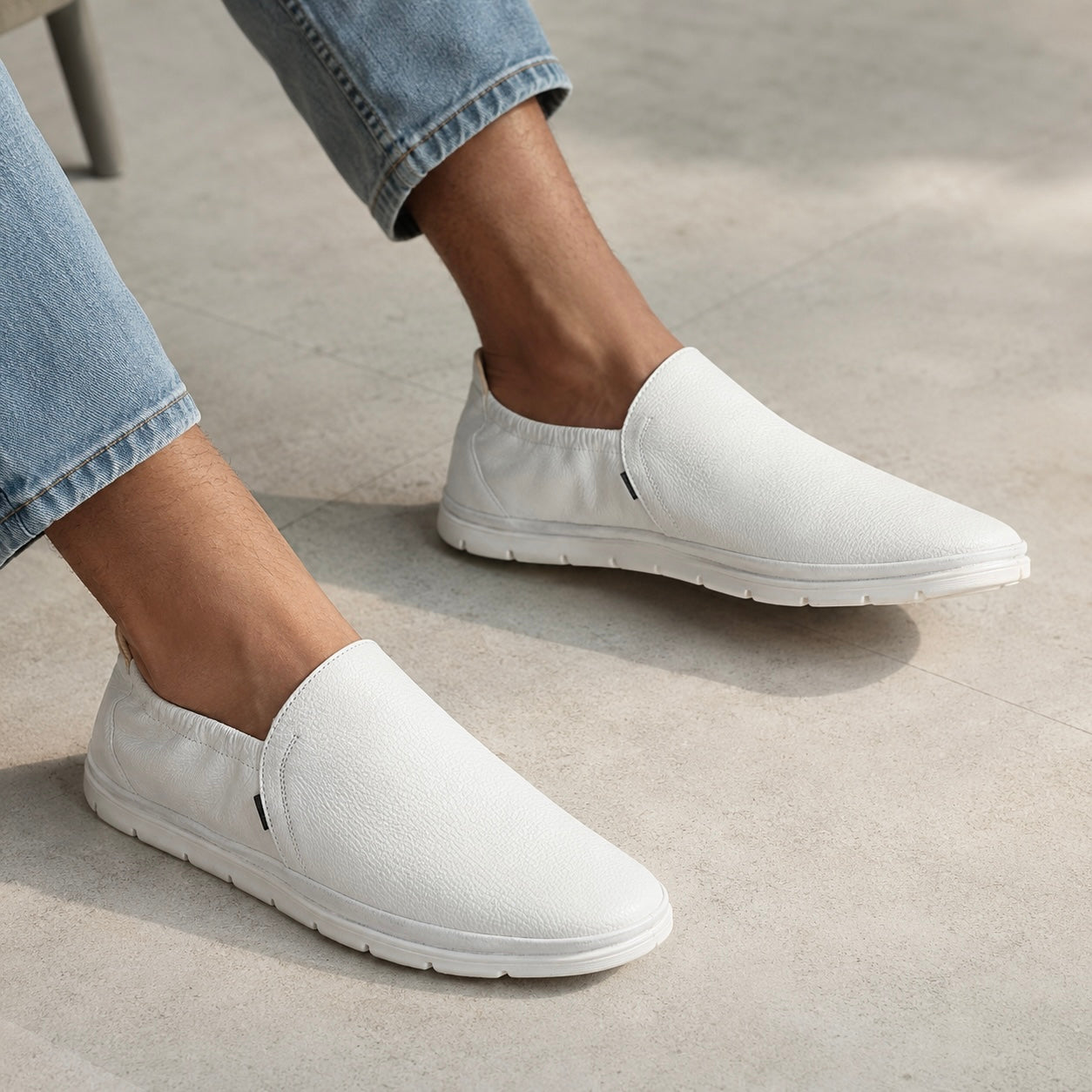 Urban Leather Back Elastic Slip Ons - The Heels India