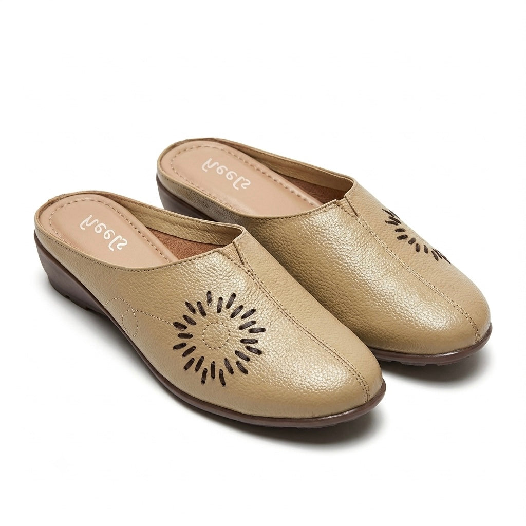 Lydia Leather Back Open Everyday Mules
