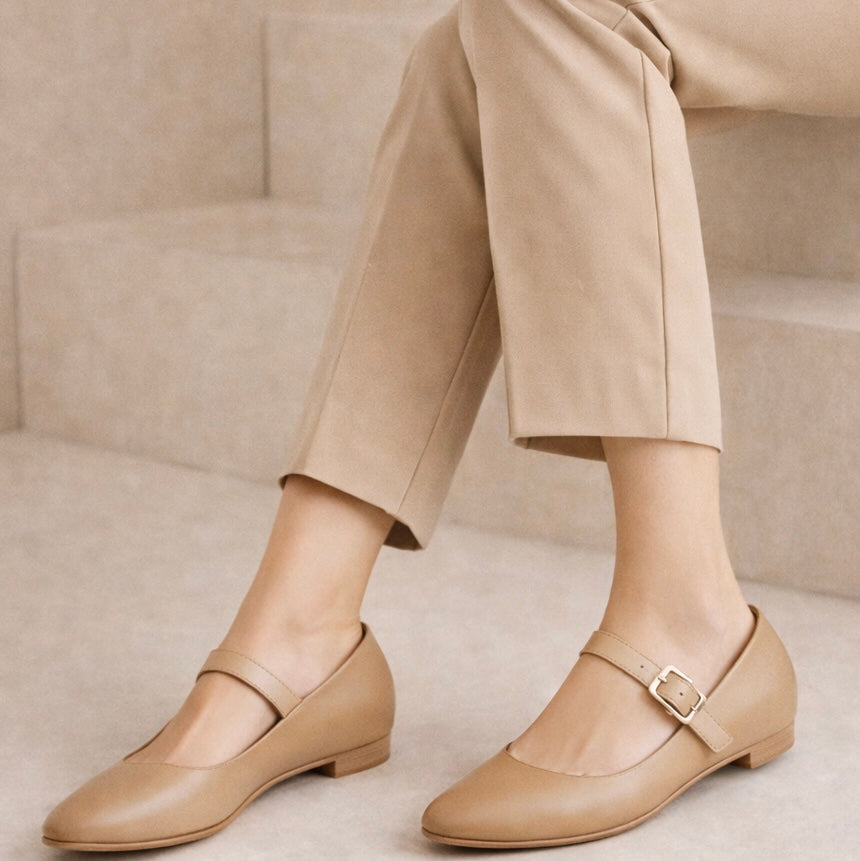 LINA Premium Leather Classic Mary Jane Ballerinas