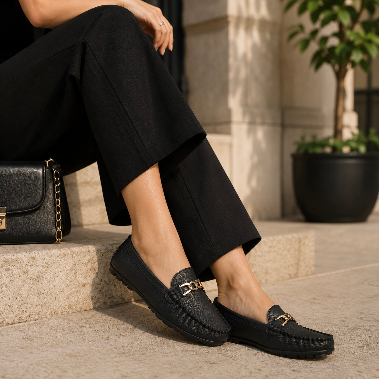 Kelly Leather Cushion Loafers - The Heels India