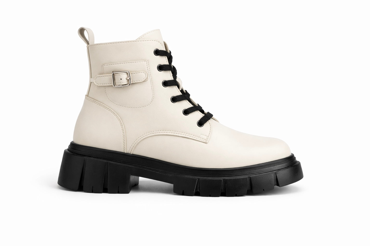 Marcia Chunky Vegan Leather Lace Up Derby Boots