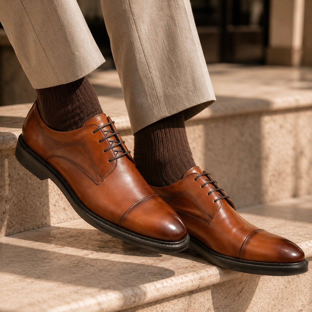 Larsen Premium Leather Lite Formal Lace Up Oxfords