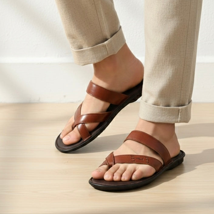 Seth Brown Leather Slippers - The Heels India