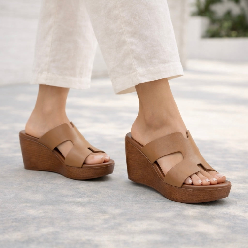Carlita Casual Wedge Slip On Platform Heels