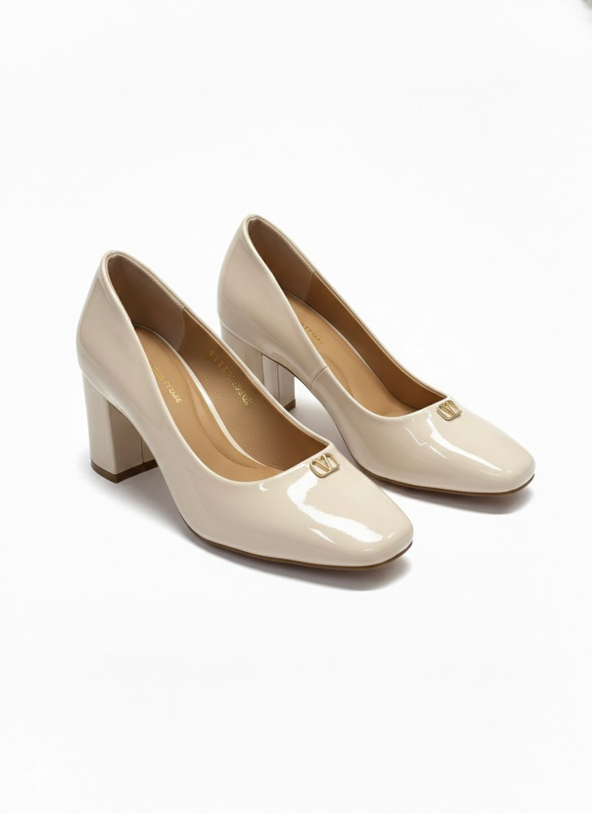 Erica Premium Patent Leather Block Heels - The Heels India