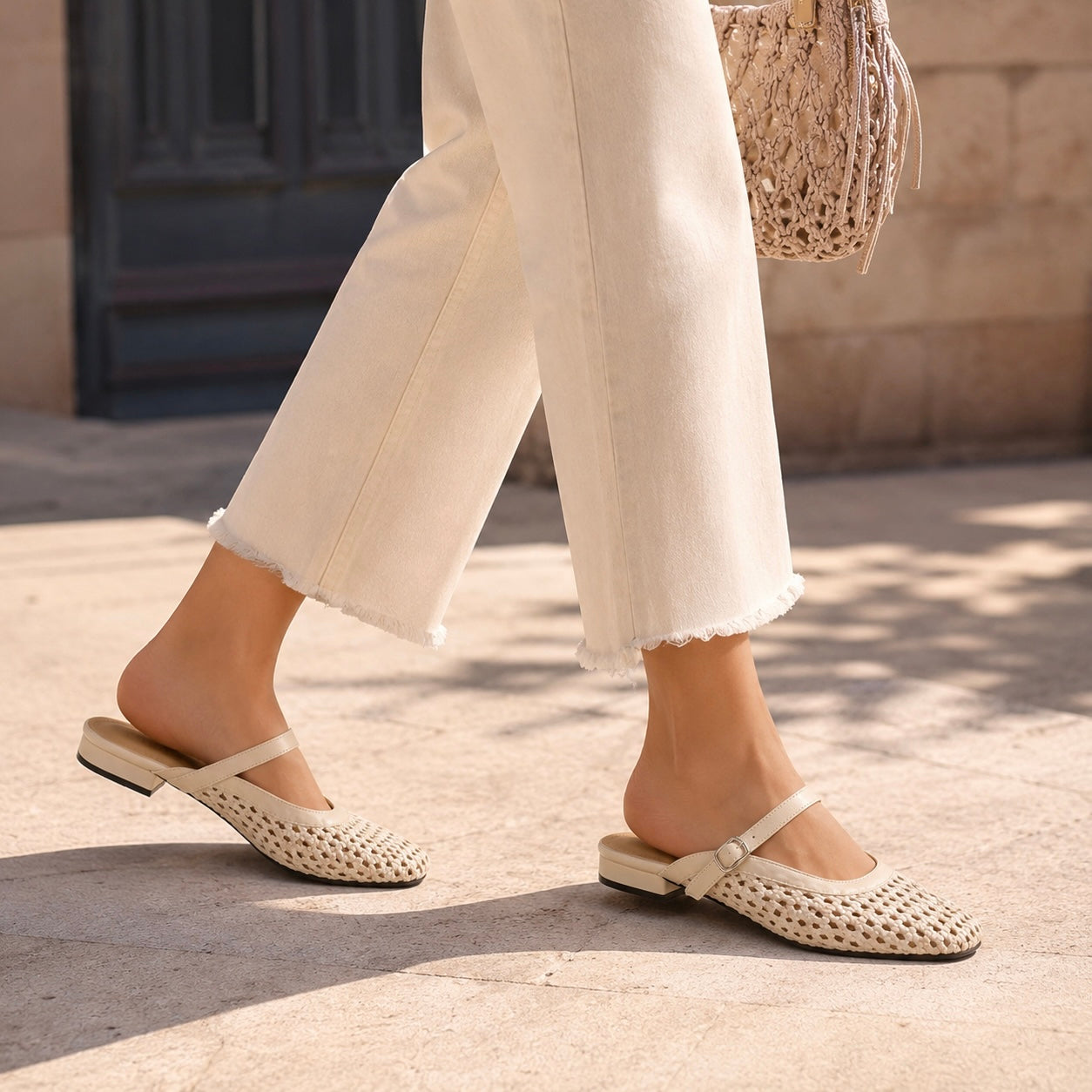 Nysa Premium Mesh Mary Jane Mules