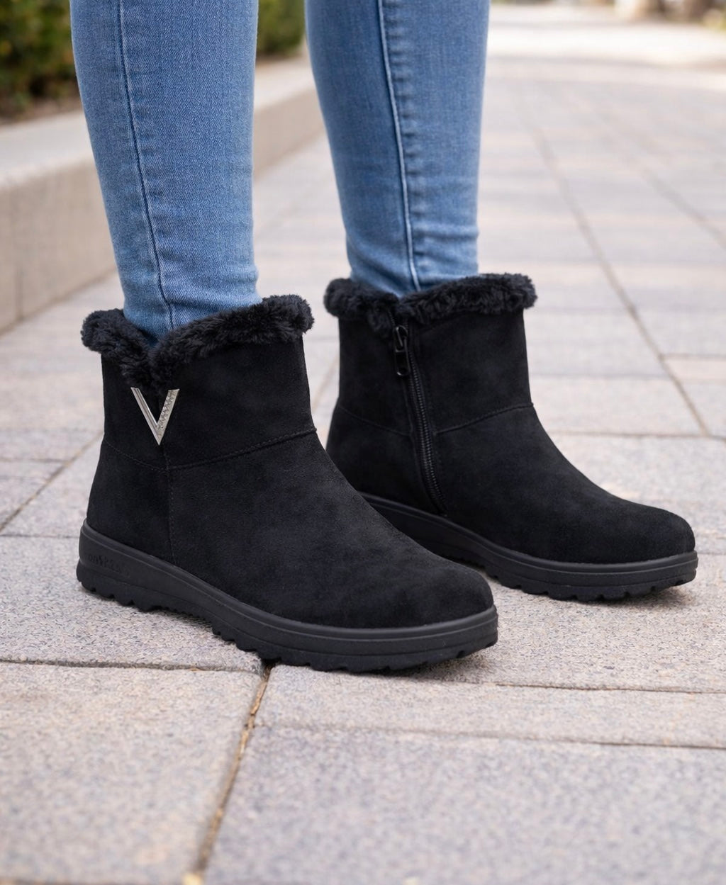 Alice Suede Ankle Fur Boots