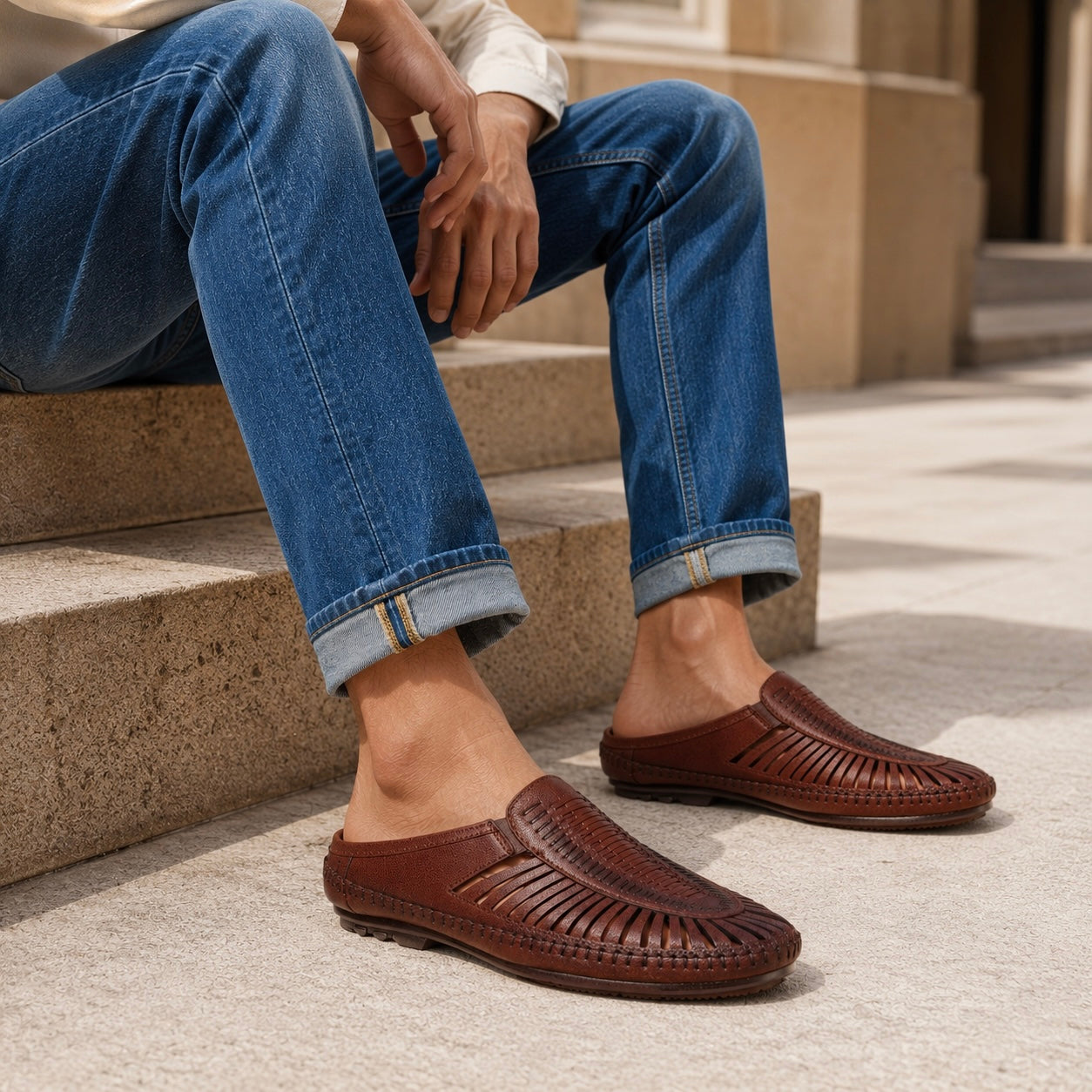 Neto Leather Back Open Mules - The Heels India