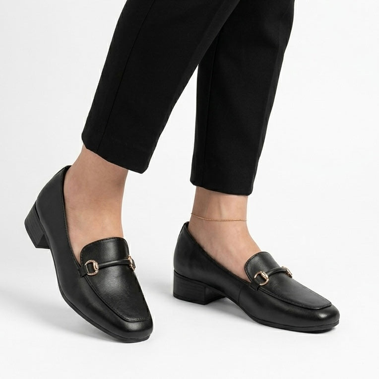Paris Buckled Mid Heel Formal Loafers