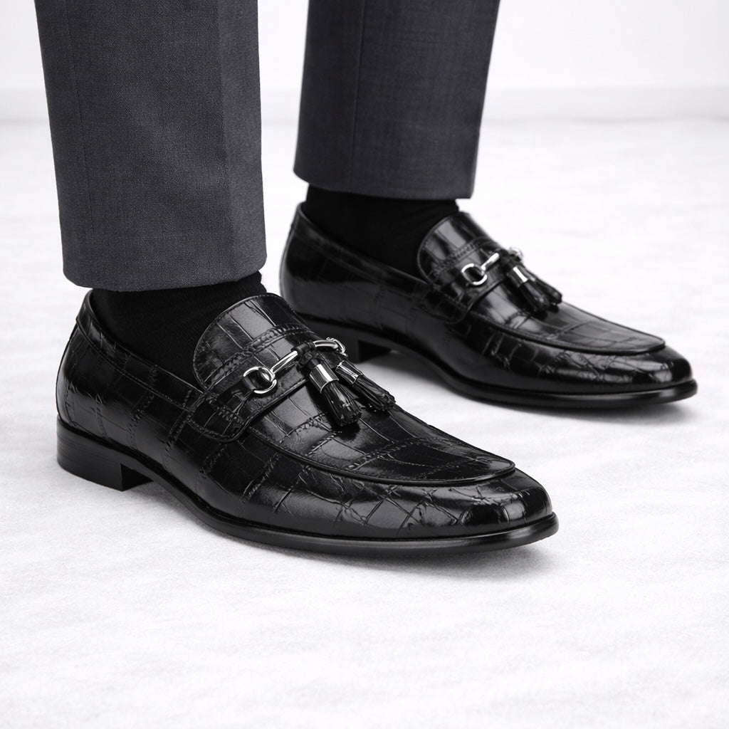 Antonio Luxury Leather Tassel Loafers - The Heels India