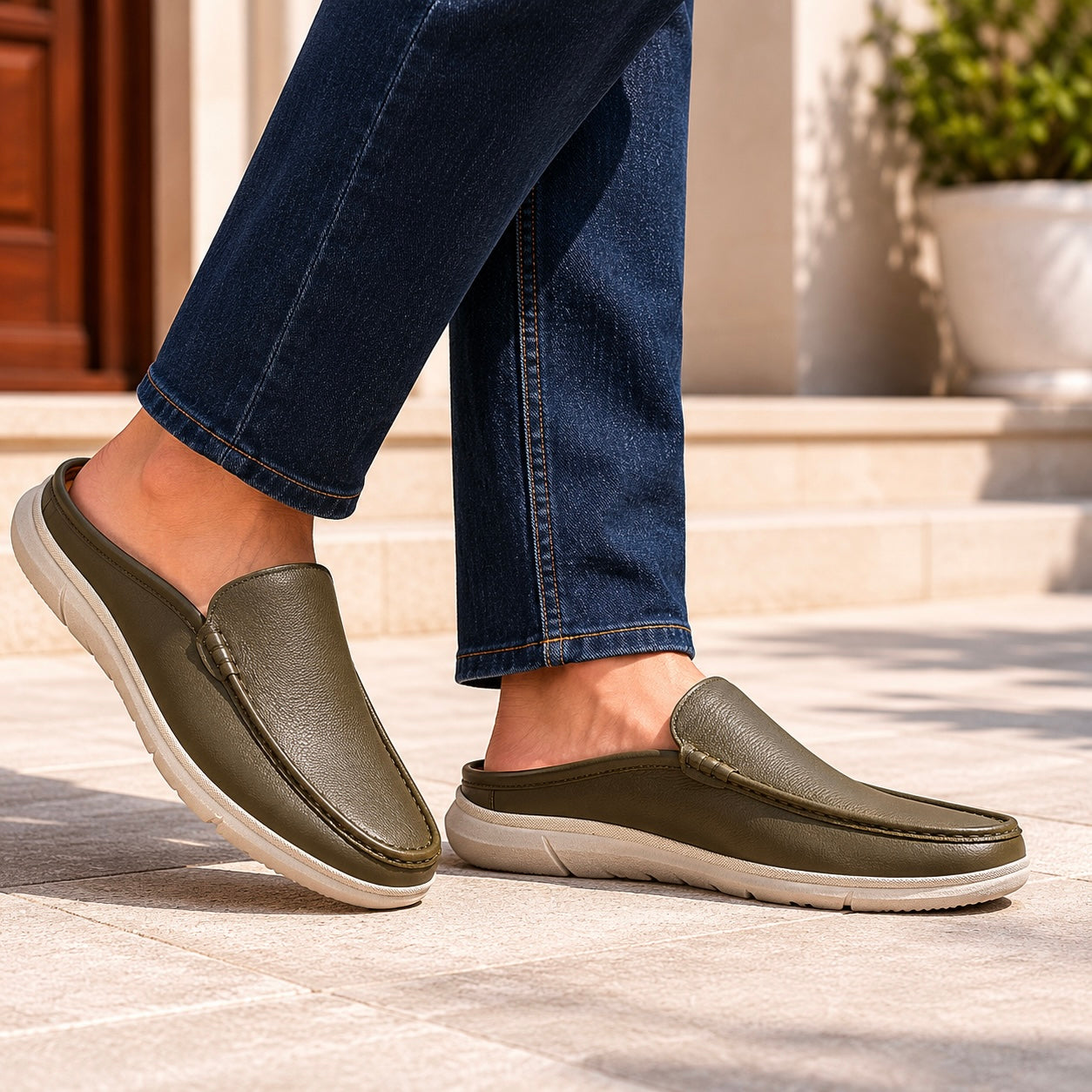 Zero Gravity Leather Slip-On Mules - The Heels India